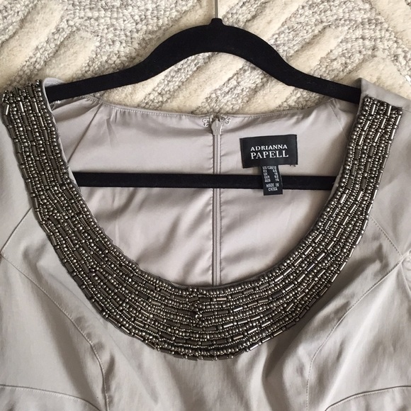 Adriana Papell gray cocktail dress- never worn - Picture 3 of 6